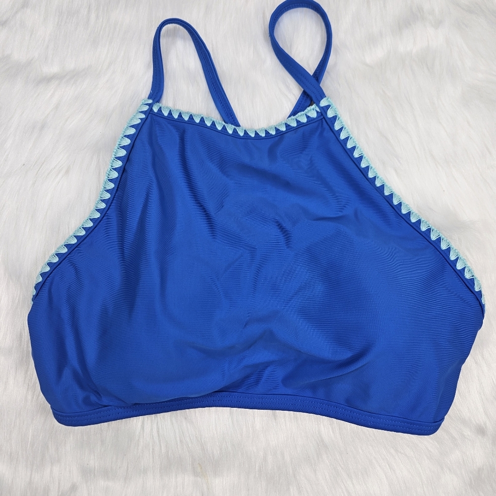 Aerie Cobalt Blue High Neck Bikini Top